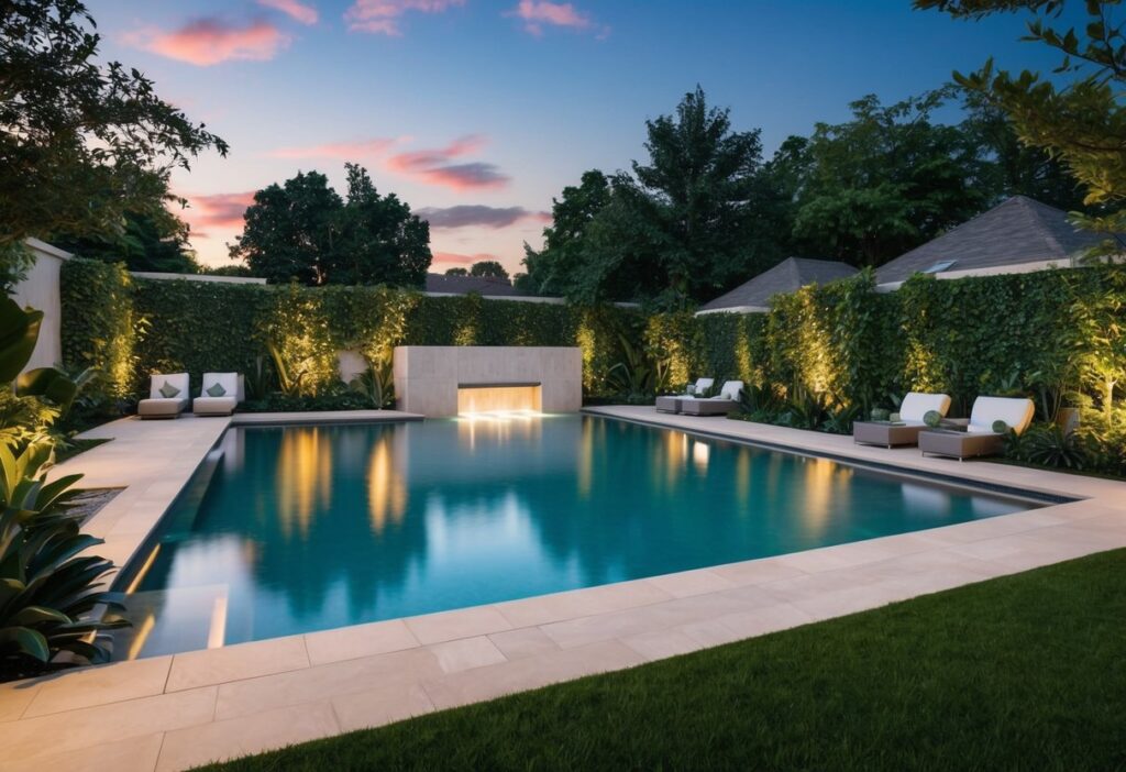 Balancing Greenery and Hardscaping Around the Pool